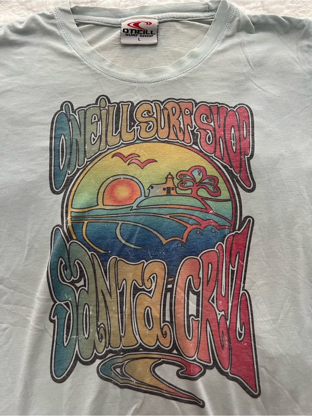 O'Neill Light Blue Santa Cruz Surf Shop Graphic Tee